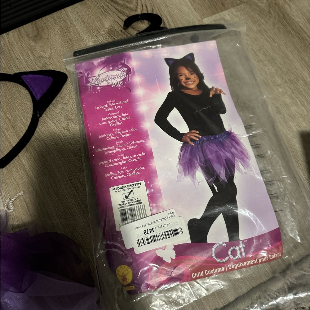 Girls Halloween Cat Costume Size M